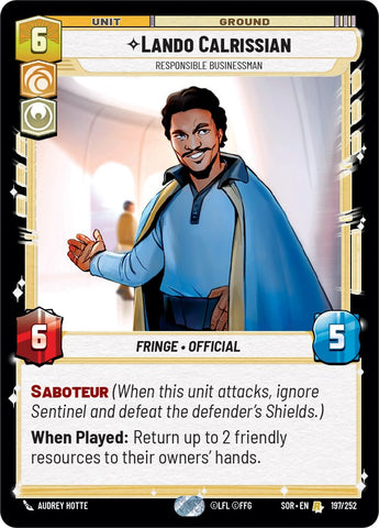 Lando Calrissian - Responsible Businessman (197/252) [Spark of Rebellion]