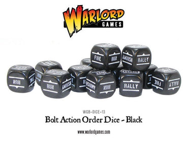 Bolt Action Orders Dice Black (12)