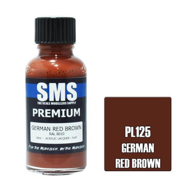 PL0125 PREMIUM Acrylic Lacquer GERMAN RED BROWN RAL8010 30ML