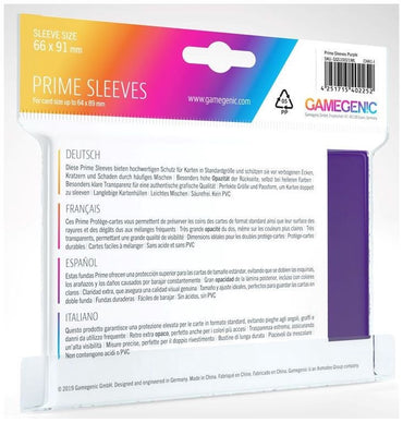 Gamegenic Prime Card Sleeves Purple (66mm x 91mm) (100 Sleeves Per Pack)