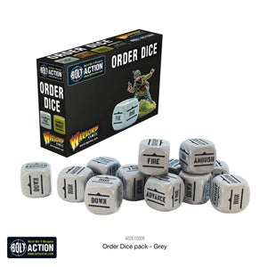 Bolt Action Orders Dice Grey (12)