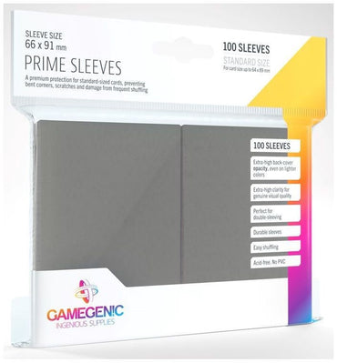 Gamegenic Prime Card Sleeves Dark Gray (66mm x 91mm) (100 Sleeves Per Pack)