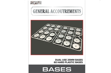 General Accoutrements: 25mm Dual Use Bases - 60 Hard Plastic Bases - Wargames Atlanic