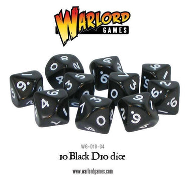 Warlord Games - 10 Bleck D10 Dice