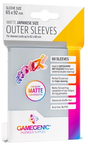 Gamegenic Outer Sleeves Matte Japanese Size (60 Sleeves Per Pack)