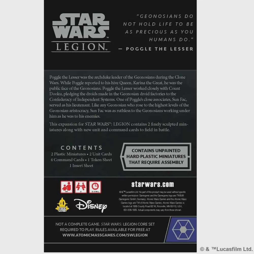 Star Wars: Legion - Sun Fac & Poogle the Lesser Commander Expansion