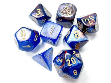 Chessex Lab Dice Azurite/gold Polyhedral 7-Dice Set