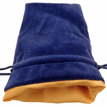 MDG Small Velvet Dice Bag: Blue w/ Gold Satin