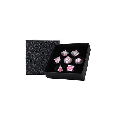 LPG Dice RPG Set Inscripted Sakura Pastel White