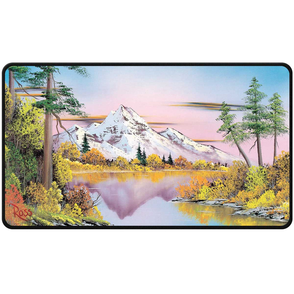 Ultra Pro: Bob Ross Mighty Mountain Lake Black Stitched Playmat
