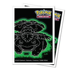 Pokemon Neon Kanto 105ct APEX Deck Protector Sleeves Venusaur