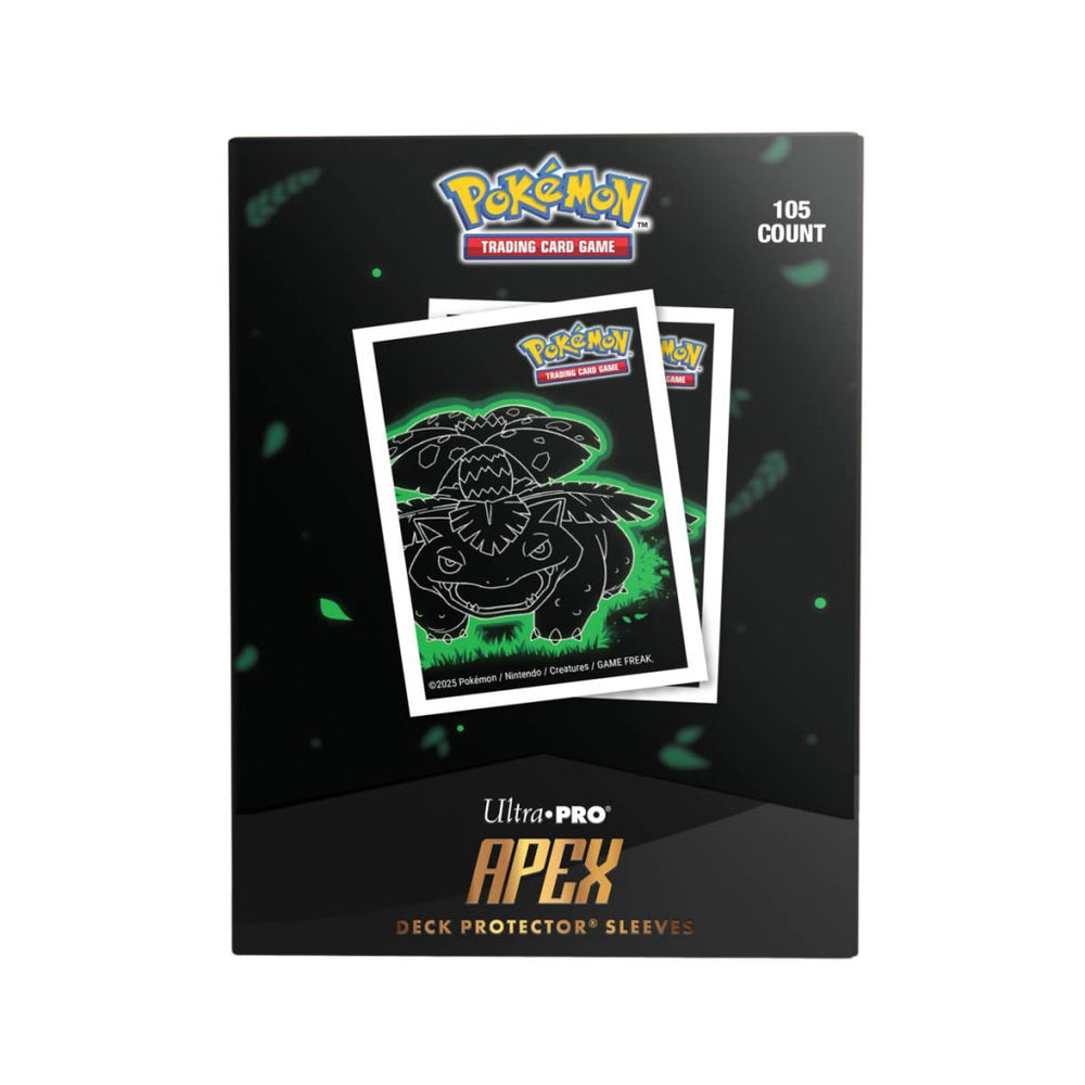 Pokemon Neon Kanto 105ct APEX Deck Protector Sleeves Venusaur