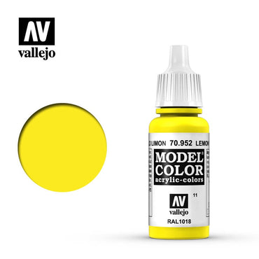 Vallejo Model Color: #025 - Lemon Yellow - 18 ml Matt Acrylic Paint