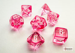 Chessex Translucent Mini-hedral Pink/white 7-Die Set