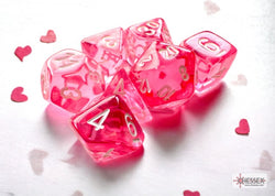 Chessex Translucent Mini-hedral Pink/white 7-Die Set