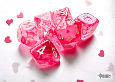 Chessex Translucent Mini-hedral Pink/white 7-Die Set
