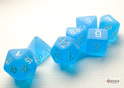 Chessex Frosted Mini-hedral Caribbean Blue/white 7-Die Set