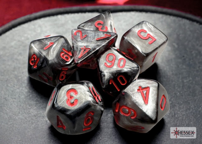 Chessex Velvet Mini-hedral Black/red 7-Die Set