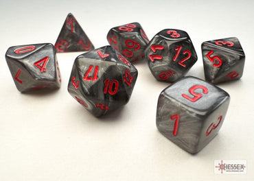 Chessex Velvet Mini-hedral Black/red 7-Die Set