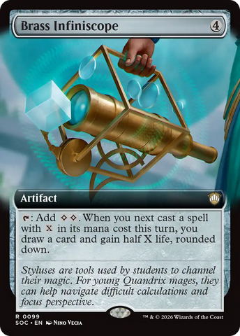 Brass Infiniscope (Extended Art) [Secrets of Strixhaven Commander]