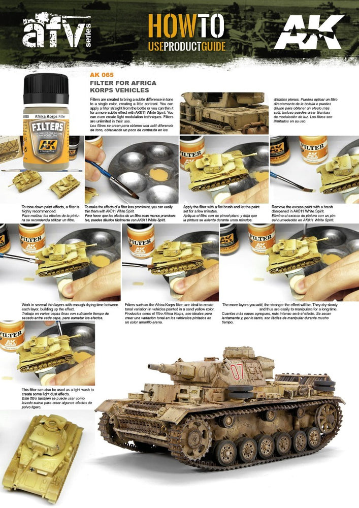 AK Interactive Weathering: Light Brown for Desert Yellow (Afrika Korps Filter) 35ml Enamel Paint