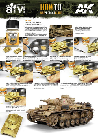 AK Interactive Weathering: Light Brown for Desert Yellow (Afrika Korps Filter) 35ml Enamel Paint