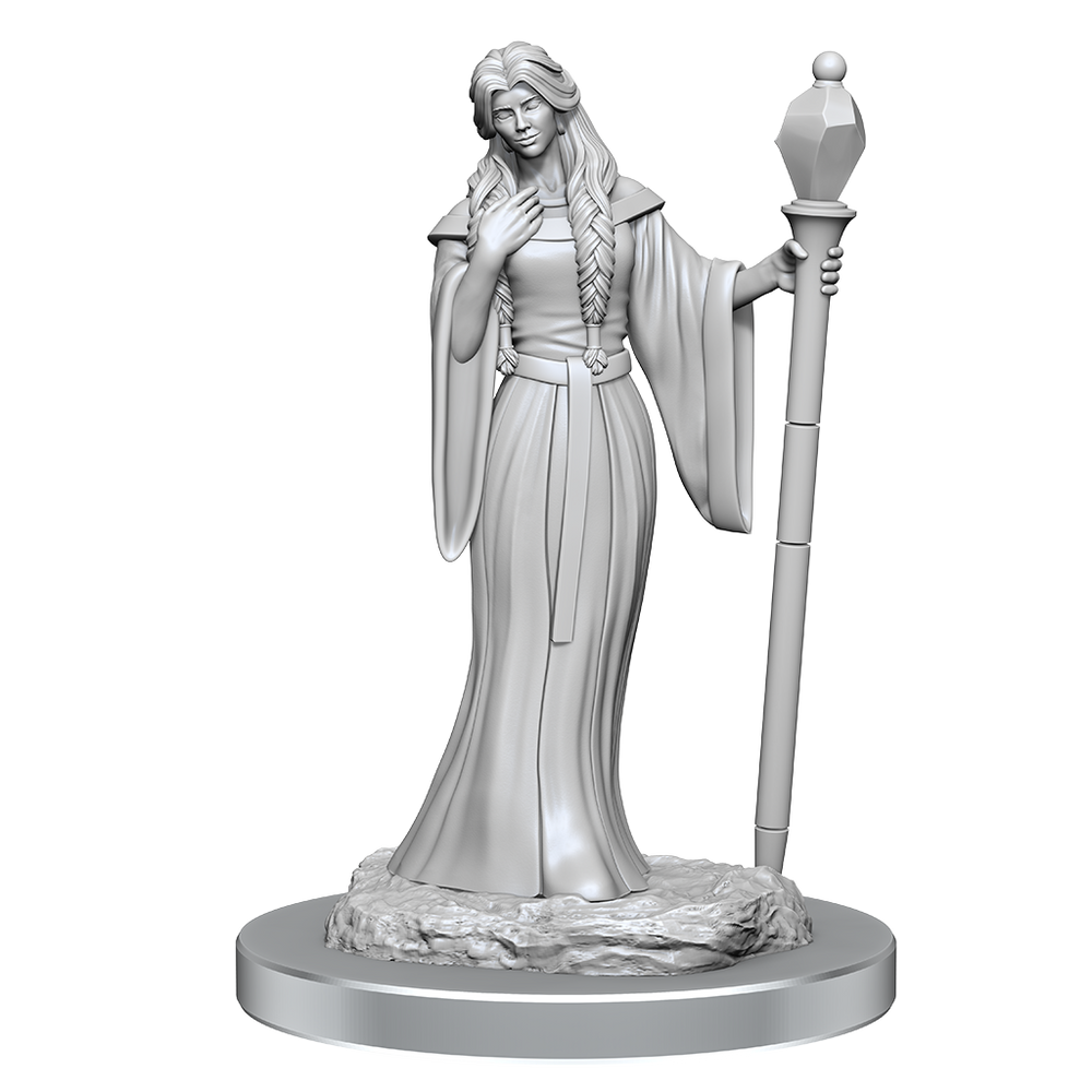 Critical Role - Unpainted Miniatures Human Wizard Female & Halfling Holy Warrior Female