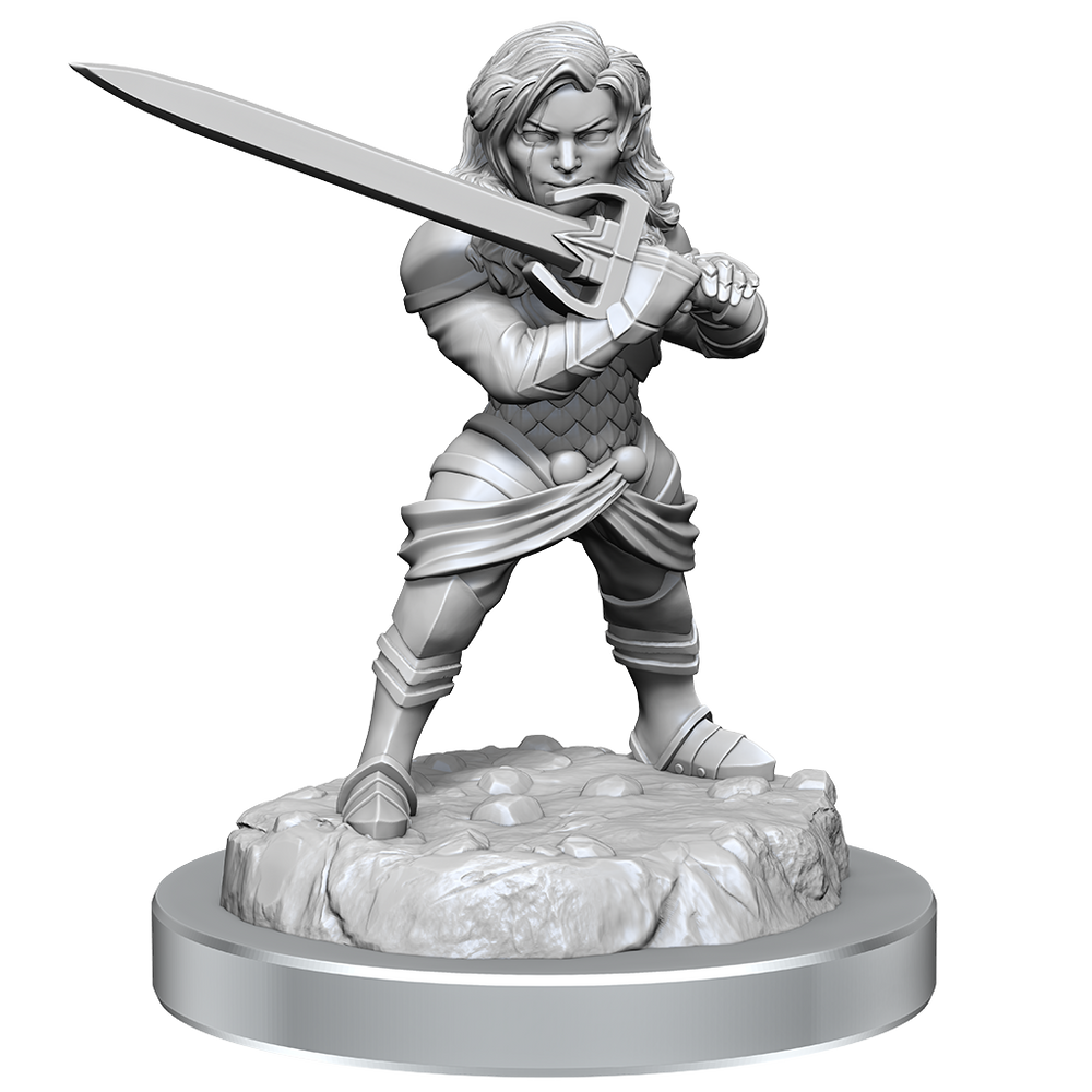 Critical Role - Unpainted Miniatures Human Wizard Female & Halfling Holy Warrior Female