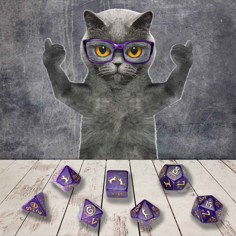 Q Workshop Cats Dice Set - Purrito Dice Set 7