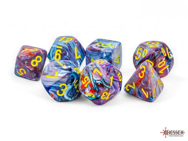 Chessex Festive Mega-hedral 7-Die Set Mosaic/yellow