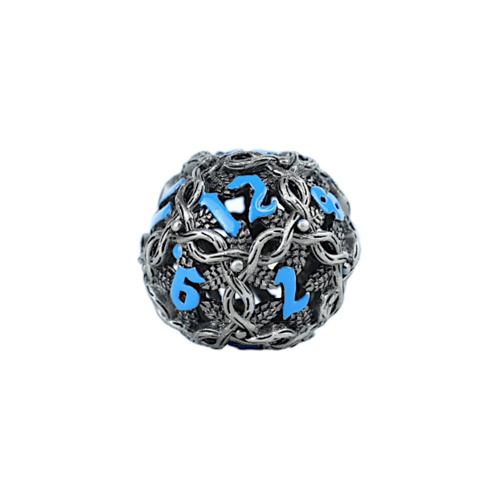 LPG Dice RPG Set Hollow Vines - Stainless and Blue