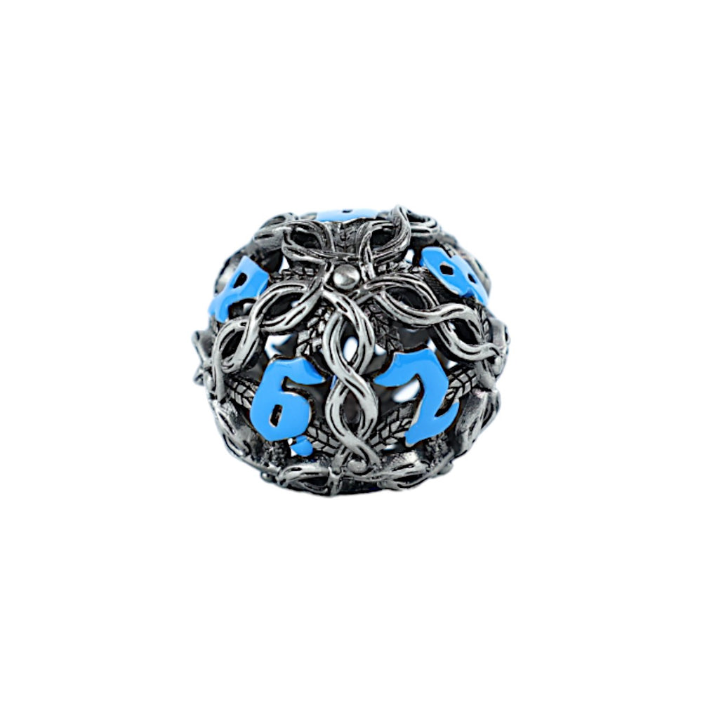 LPG Dice RPG Set Hollow Vines - Stainless and Blue