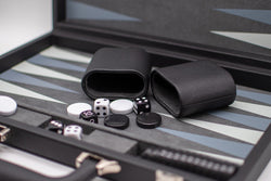 LPG Classics Leather Backgammon Set - Black