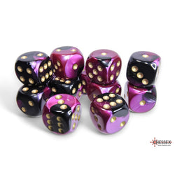 Chessex 16mm D6 Dice Block Gemini Black-Purple/Gold