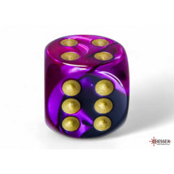 Chessex 16mm D6 Dice Block Gemini Black-Purple/Gold