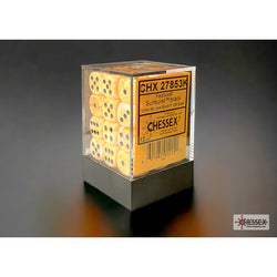 CHX 27853K Festive Sunburst/black 12mm d6 w/pips Dice Block
