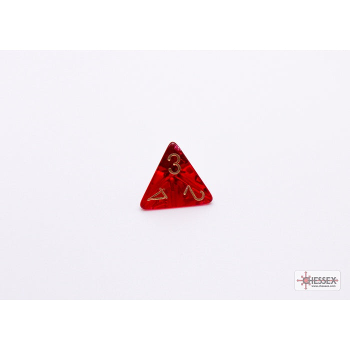 CHX 30058 Translucent Crimson/gold Polyhedral 7-Dice Set (with bonus die)