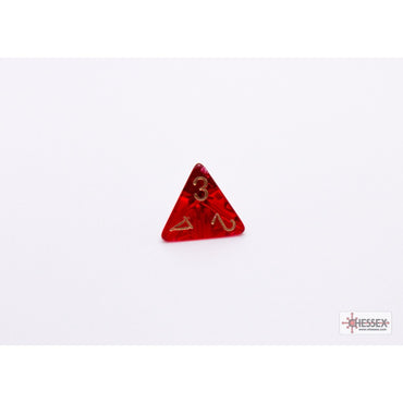 CHX 30058 Translucent Crimson/gold Polyhedral 7-Dice Set (with bonus die)