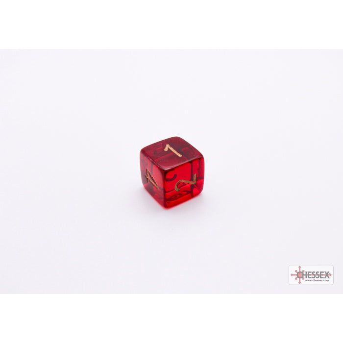 CHX 30058 Translucent Crimson/gold Polyhedral 7-Dice Set (with bonus die)