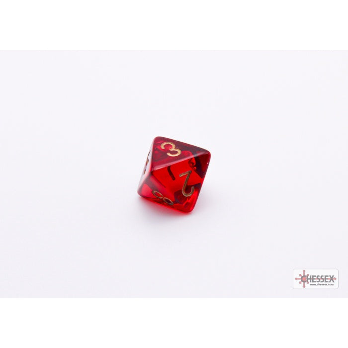 CHX 30058 Translucent Crimson/gold Polyhedral 7-Dice Set (with bonus die)