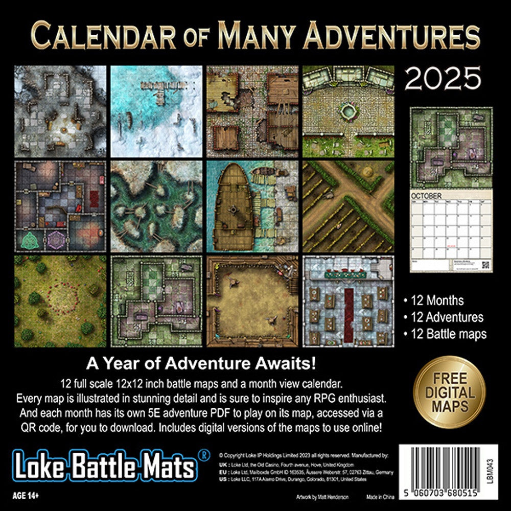 Calendar of Many Adventures 2025