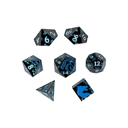 LPG Dice RPG Set Inscripted Dragon Blue