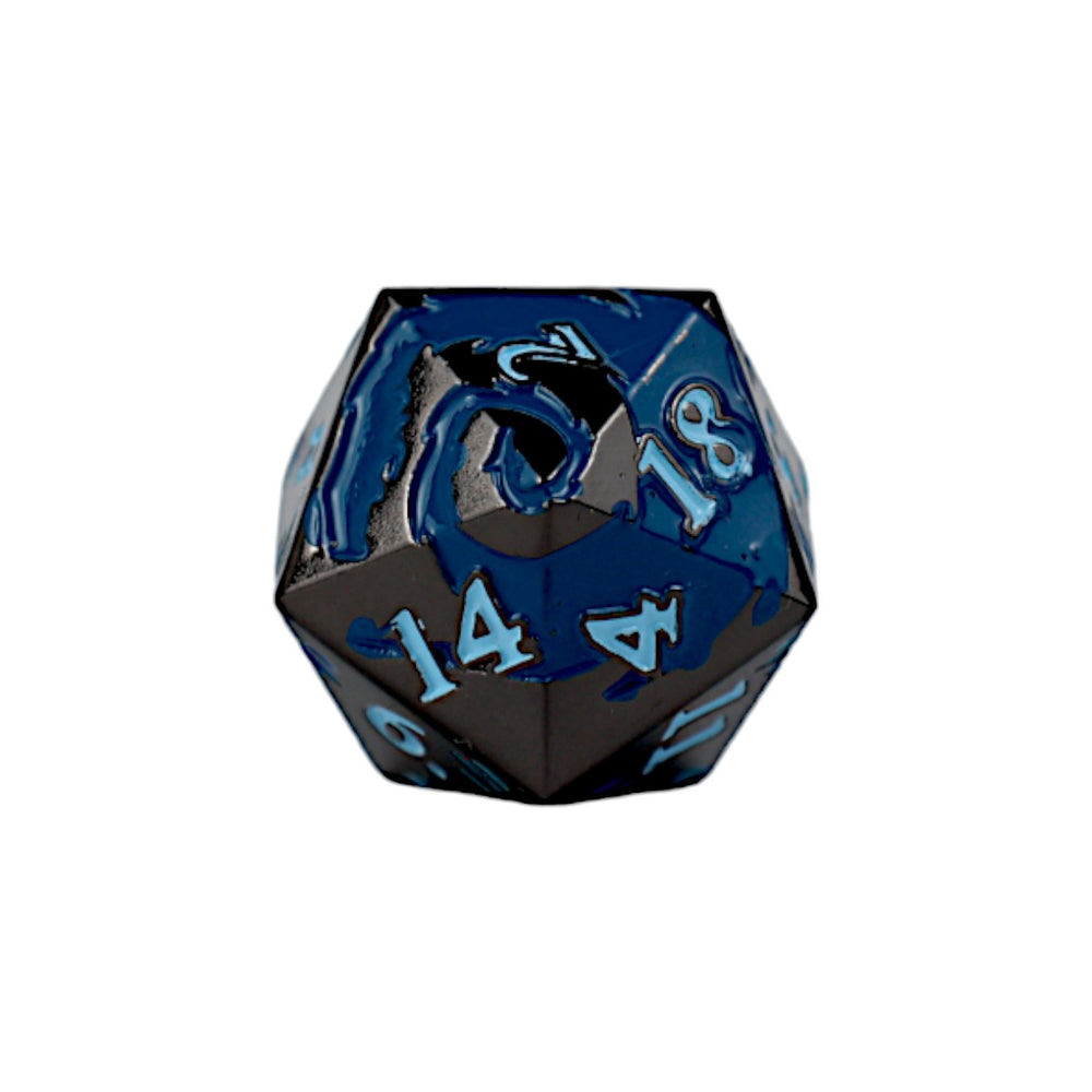 LPG Dice RPG Set Inscripted Dragon Blue