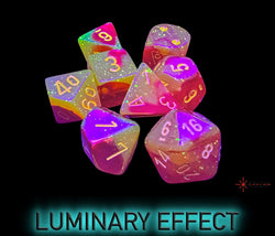 Chessex Gemini Gellow-Red/yellow Polyhedral Luminary 7-Dice Set (with bonus die) CHX 30051