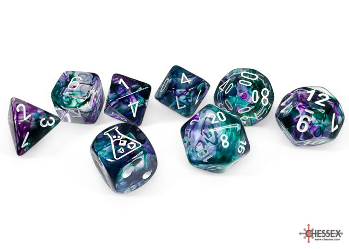 Chessex Nebula Fluorite/white Polyhedral 7-Dice Set (with bonus die) - CHX 30068