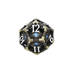 LPG Dice Scaled Eye Dice Set Tarnished Gold/Blue