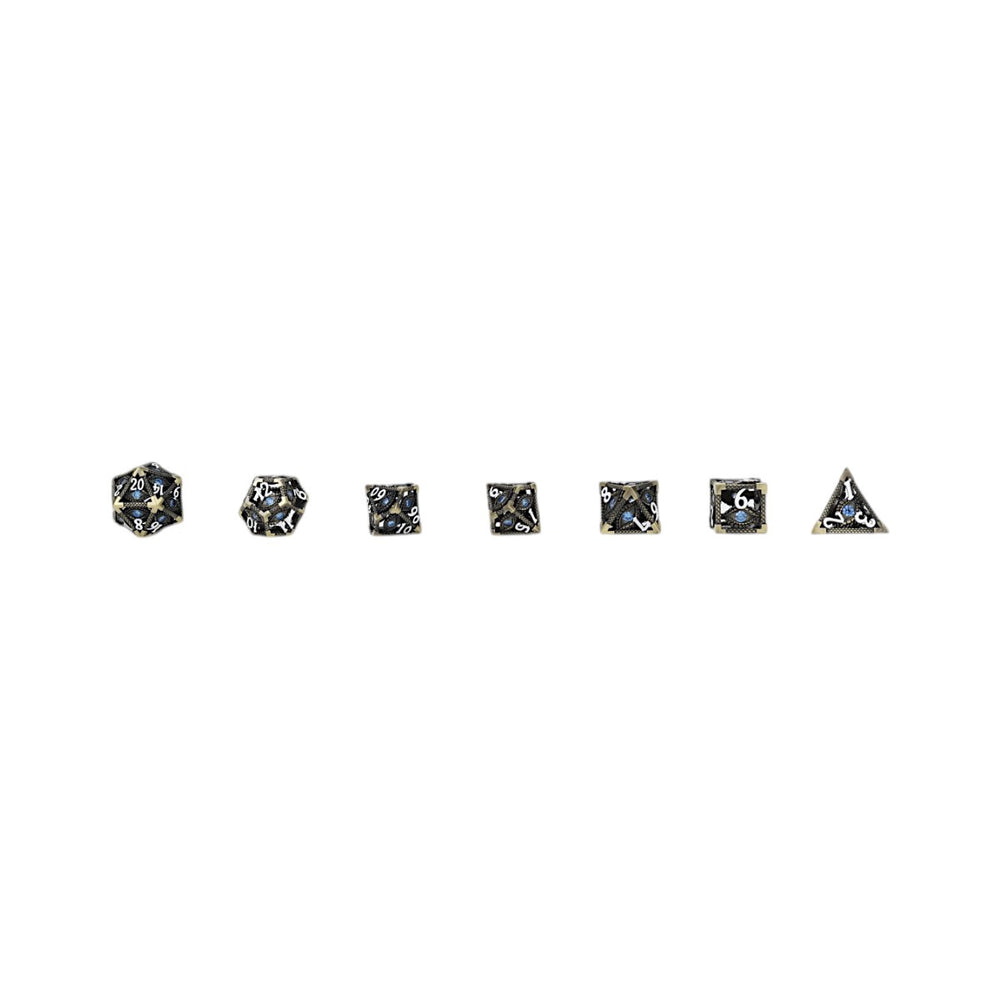 LPG Dice Scaled Eye Dice Set Tarnished Gold/Blue