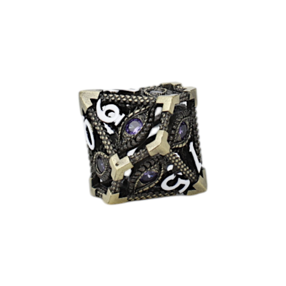 LPG Dice Scaled Eye Dice Set Tarnished Gold/Purple