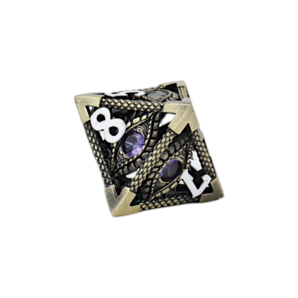 LPG Dice Scaled Eye Dice Set Tarnished Gold/Purple
