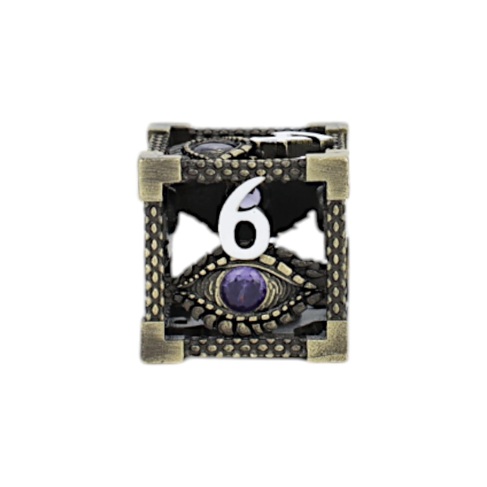 LPG Dice Scaled Eye Dice Set Tarnished Gold/Purple